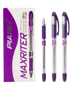 Руч Ручка масляная "Piano" "Maxriter" 0,6мм фиолетовая грип (10шт/уп) Фиолетовый Unison (PT-335 фиолет)