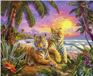 Картина по номерам 40 х 50см "Тигры" Разноцветный Unison (73836)