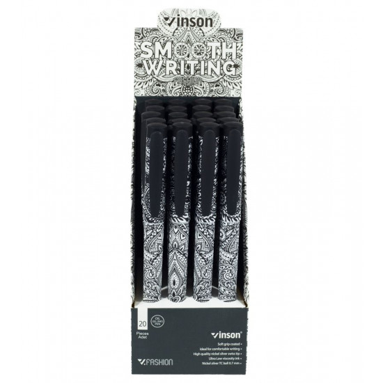 Ручка масляная Vinson "TATTOO" 0,7 мм, синяя (20шт/уп) Vinson (3A)