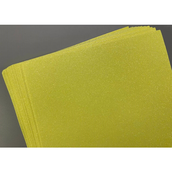 Фоаміран з глітером 21 х 29,7см, 1,7мм, 10 листів, блідо-жовтий Жовтий Unison (17IA4-7121)
