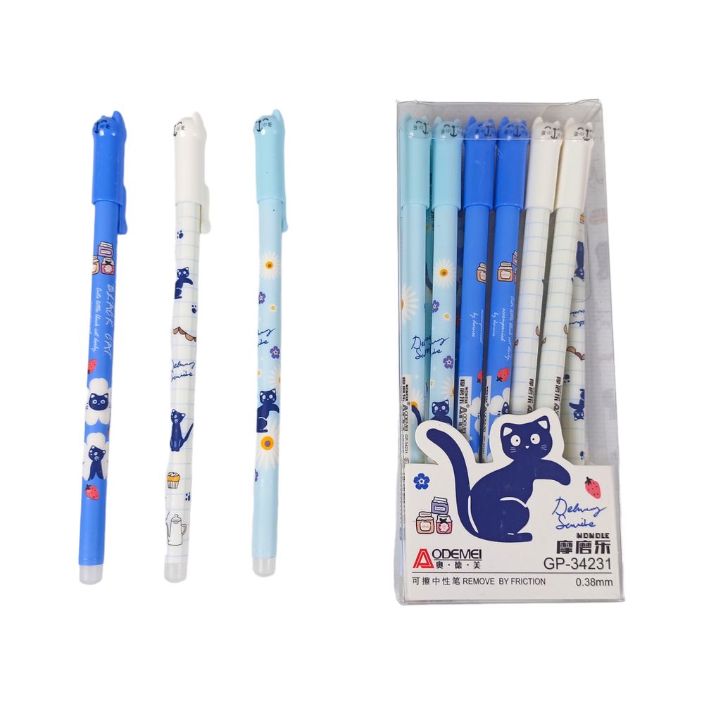 Ручка стираемая Aodemei "Cat" 0,38мм синяя (12шт/уп) Unison (GP-34231)