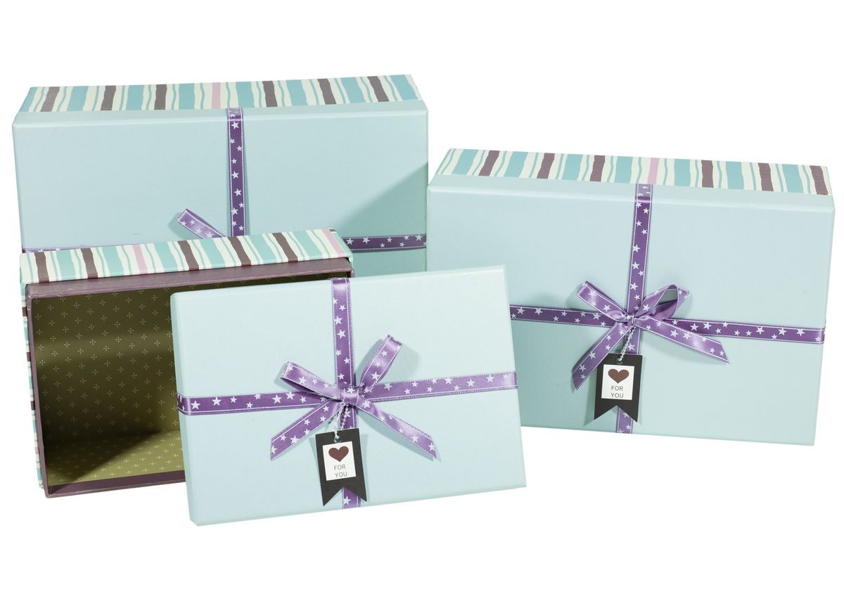 Коробки подарочные прямоугольные, в наборе -3шт., Unison, JX-C28 Голубой Unison (JX-C28)
