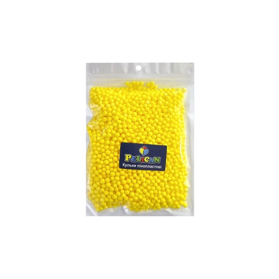 Пінопластові кульки діаметр 4-6мм  жовті,  250мл Жовтий Pelican (886106)
