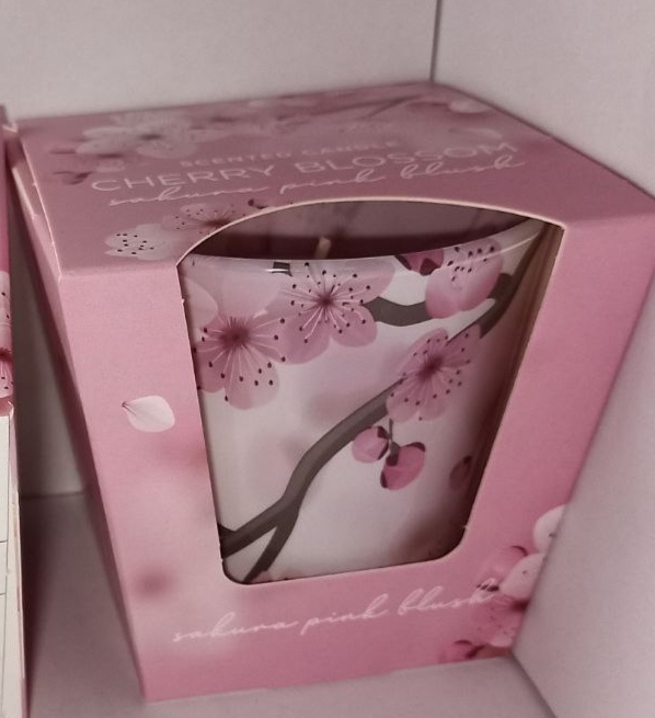 Свеча ароматическая "Cherry Blossom""Вишневий цвіт" (Сакура рожеві рум'яна). час горіння 30годин, 8см (71826)