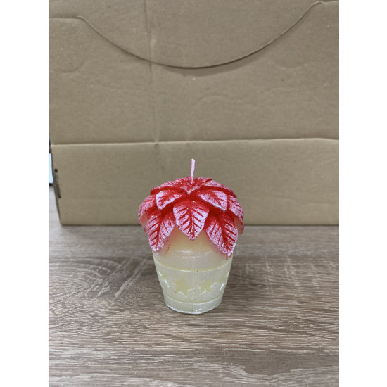 Свеча декоративная новогодняя 7,5 см Рождественский цветок Unison (sw 75 -5)