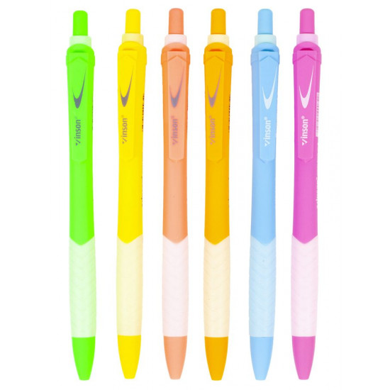 Ручка масляна синя автомат  Vinson "Fashion" soft grip (36шт/уп) Vinson (4C)
