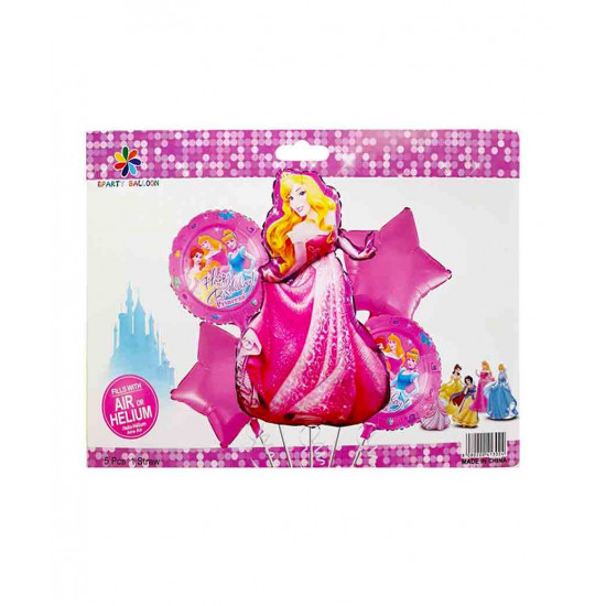 Набір з 5 кульок фольгованих  "Принцеса Аврора" Рожевий Pelican (836978)
