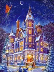 Картина за номерами 40 х 50см  "Казковий зимовий вечір" Різнокольоровий Unison (RSB8102)