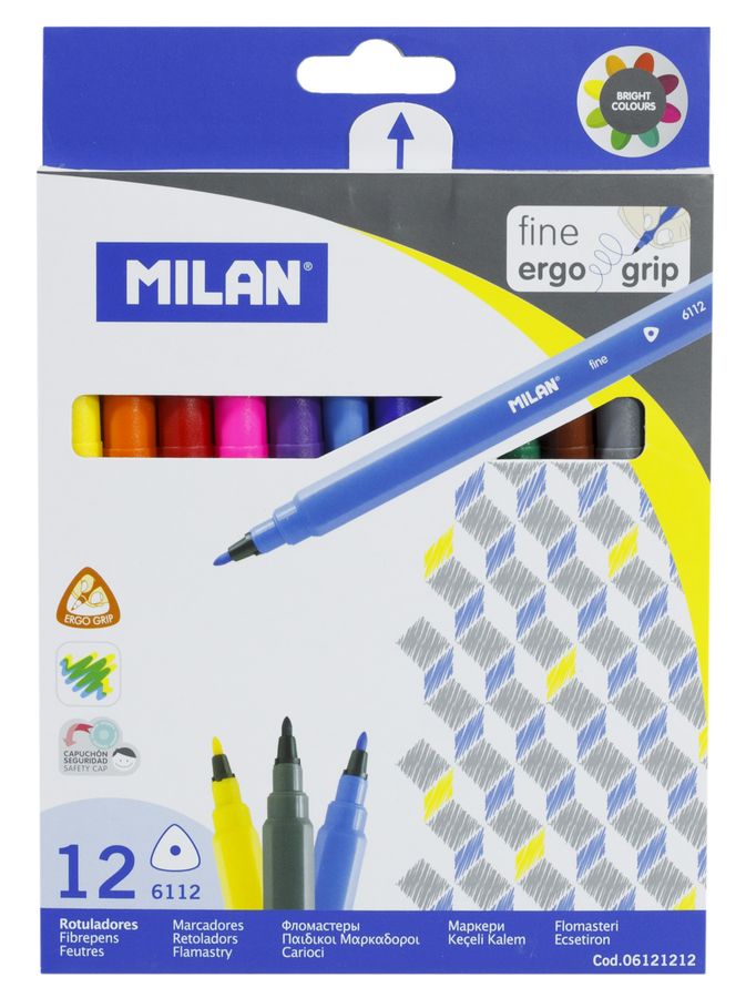 Набір фломастерів "TM MILAN" 12 кольорів. 06121212 Milan (06121212)