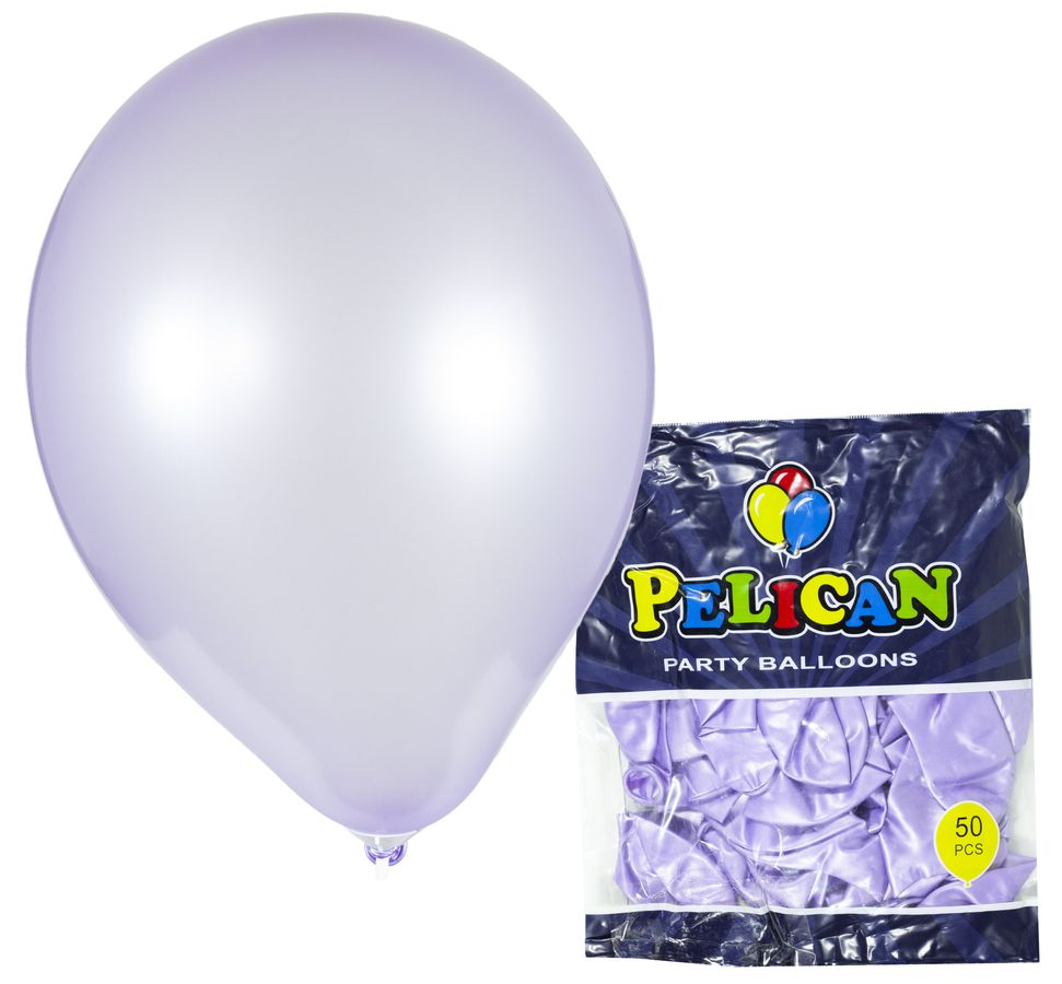 Кульки Pelican 10' (26 см), перламутр фіолетовий світлий, 50шт/уп Фіолетовий Pelican (811718/1050-718)