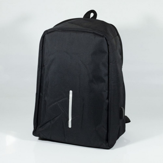 Місткий міський рюкзак антизлодій 25х40х10см, чорний (1230 Black)