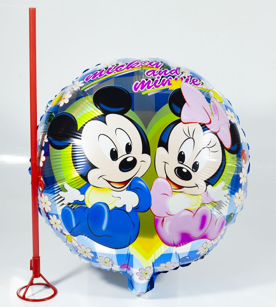 Кулька ФОЛЬГА на палиці 18" кругла, 50шт/уп Різнокольоровий Unison (AH2005-15)