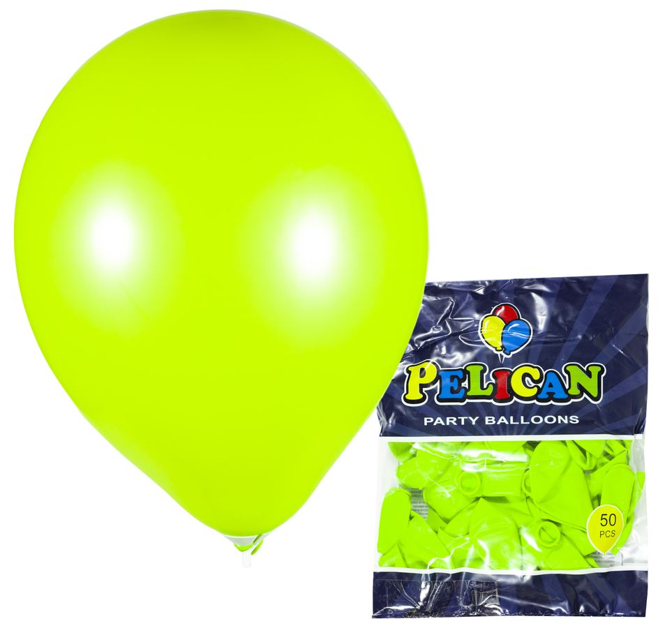 Кульки Pelican 10' (26 см), пастель салатний, 50шт/уп Зелений Pelican (811808/1050-808)