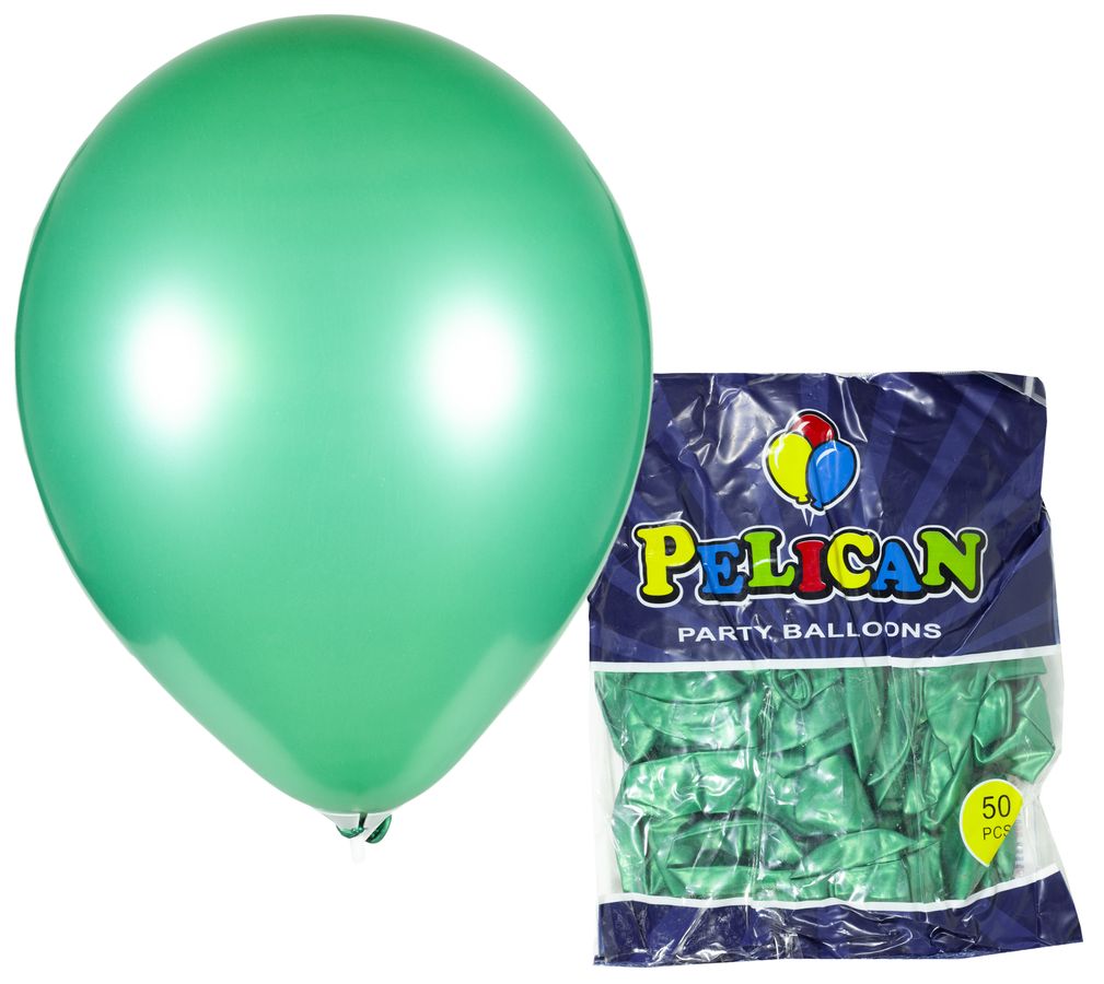 Кульки Pelican 10' (26 см), перламутр зелений пляшковий, 50шт/уп Зелений Pelican (811712/1050-712)