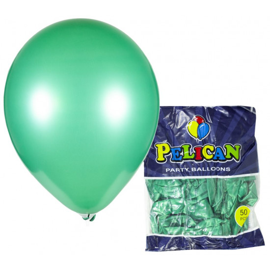 Кульки Pelican 10' (26 см), перламутр зелений пляшковий, 50шт/уп Зелений Pelican (811712/1050-712)