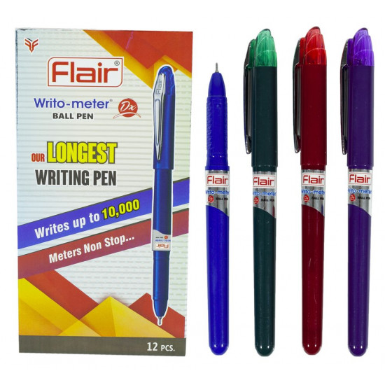 Ручка "Writo-meterDX" Flair10 километров кулькова, синя, корпус асорті Flair (3105)