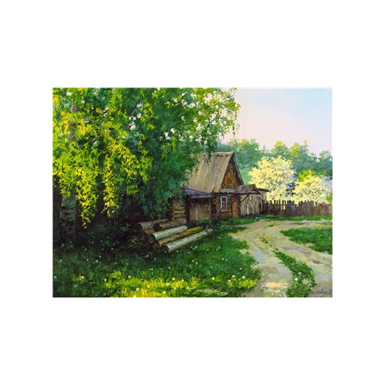 Картина за номерами "Хатинка в селі" 40 * 50см, крас.-акрил, кисть-3шт. (RA3534)