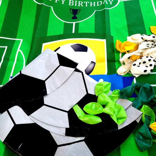 Фотозона із повітряних кульок "Happy birthday" Футбол Різнокольоровий Unison (T-8627)