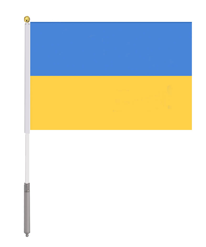 Прапор з підсвіткою штока 15см*25см "Україна" (без батареек), для авто (780099)
