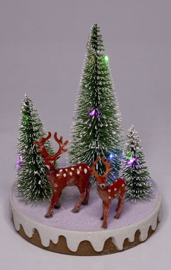 Новорічна LED декорація 3D фігурка "Ліс" 13 х 10,5см Різнокольоровий Unison (0091L)