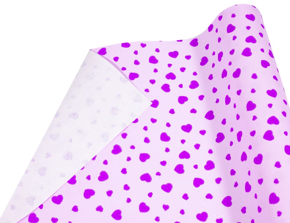 Крафт-папір подарунковий ,  рожеві серця на рожевому, 0,7х8м Рожевий Unison (Пт 498.4)
