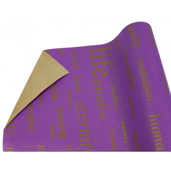 Крафт-папір подарунковий двосторонній "Life золото" колір - пурпурний+ крафт,  0,7х8м Різнокольоровий Unison (Пт 480.16)