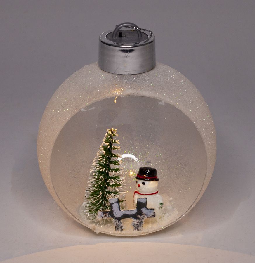 Ялинкова куля LED 3D фігурка "Снігова" 11 х 9,5 х 7см Жовтий Unison (0026KКP)