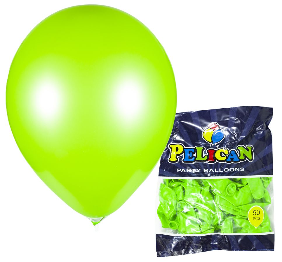 Кульки Pelican 10' (26 см), перламутр  зелений світлий, 50шт/уп Зелений Pelican (811714/1050-714)
