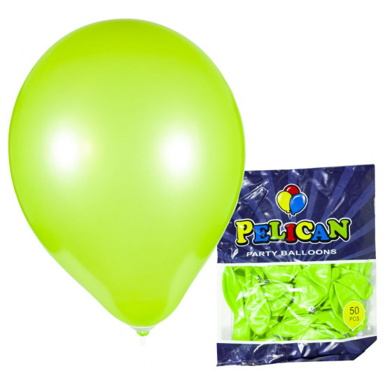 Кульки Pelican 10' (26 см), перламутр салатовий, 50шт/уп Зелений Pelican (811740/1050-740)