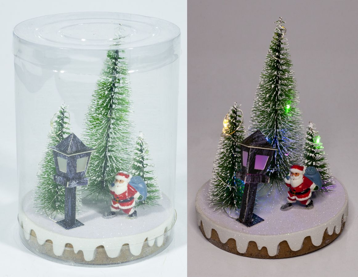 Новорічна LED декорація 3D фігурки "Ялинки" 14 х 10,5см Різнокольоровий Unison (0089L)