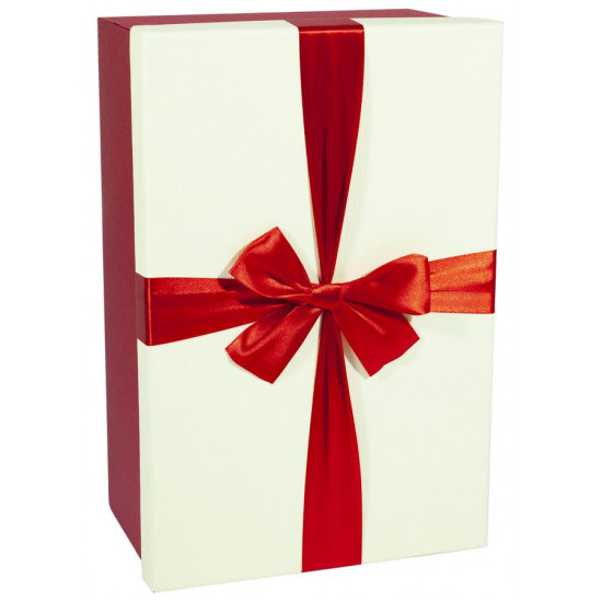 Подарункова коробка LJT-1, прямокутна  червона з білим, з Дефектом32х21х13.5 Unison (LJT-1  №1)