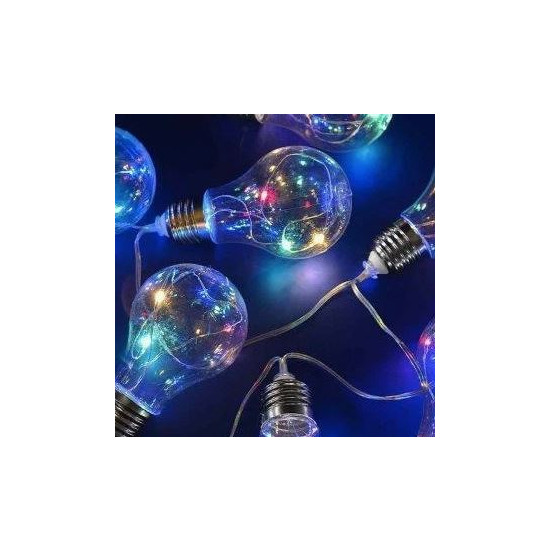 Гірлянда лампочки прозорі 40мм 20 LED 7м мульті Різнокольоровий Unison (13641-54)