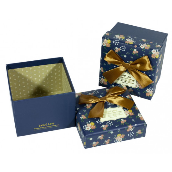 Коробка подарункова ювелірна 11 x 11 x 8,5см (4шт/уп) Синій Unison (DG01-12)