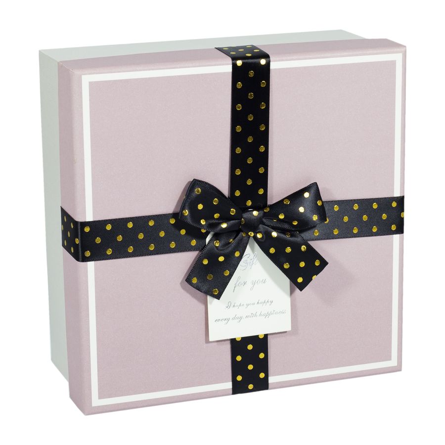 Подарункова коробка JKZ-67, квадратна світло рожева з сірим, з ДЕФЕКТОМ , 21х21х10cm Рожевий Unison (JKZ-67  №1)