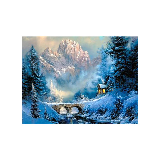 Картина за номерами "Зима в горах" 40 * 50см, крас.-акрил, кисть-3шт. Різнокольоровий Unison (RA3617)