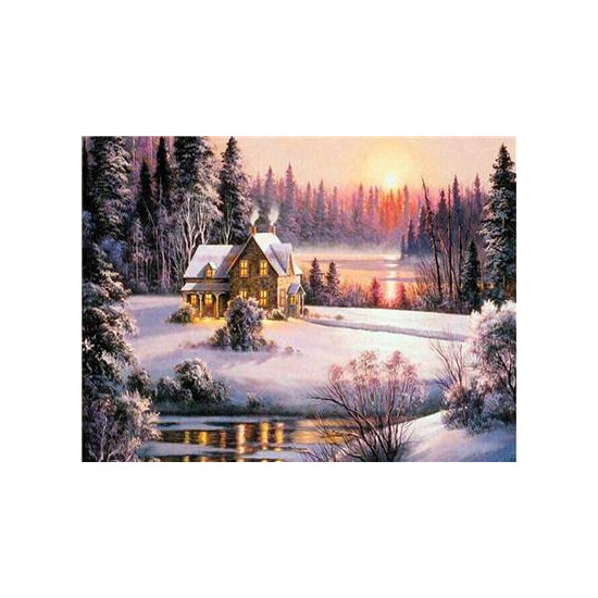 Картина за номерами "Будиночок в лісі" 40 * 50см, крас.-акрил, кисть-3шт. (RA3582)