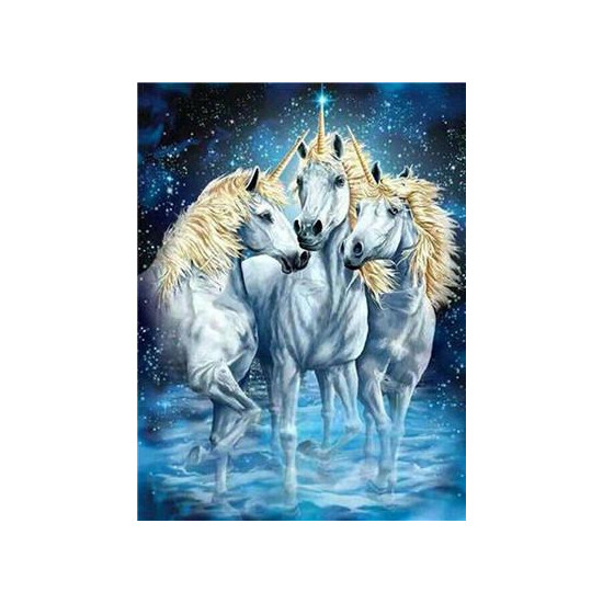 Картина за номерами "Трійка єдинорогів " 40 * 50см, крас.-акрил, кисть-3шт. (RA3561)