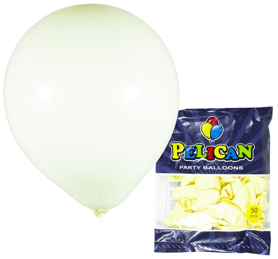 Кульки Pelican 10' (26 см), макарун жовтий-2, 50шт/уп Жовтий Pelican (811933/1050-933)