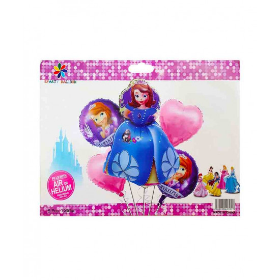 Набір з 5 кульок фольгованих  "Принцеса Софія" Різнокольоровий Pelican (836977)