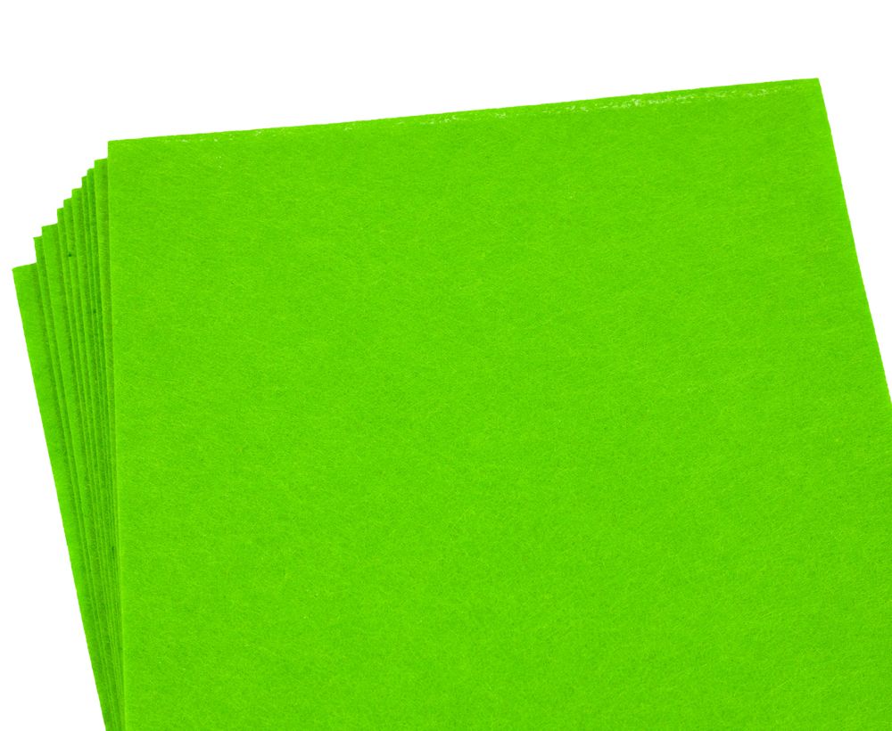 Фетр 20 х 30см, 1,2мм, 10 листов, зелений Зелений Unison (170HQ-053)