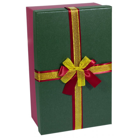 Подарункова коробка 09195-14, прямокутна зелена з червоним, 29х18х11.5 Unison (09195-14  №2)
