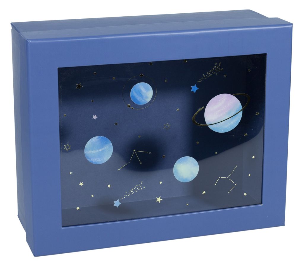 Подарункова коробка 109-2, прямокутна синя, 26х21х10.5cm, з ДЕФЕКТОМ Синій Unison (109-2  №1)
