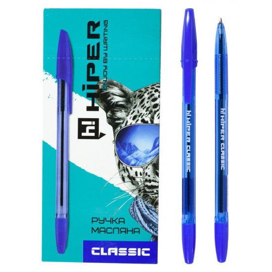 Ручка масляна Hiper Classic HO-135,  1.0мм, синя Hiper (HO-1147)