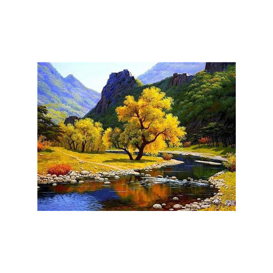 Картина за номерами "Річка в горах" 40 * 50см, крас.-акрил, кисть-3шт. (RA3377)